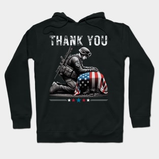 THANK YOU.Distressed Memorial Day Shirt Flag Military Boots Hoodie